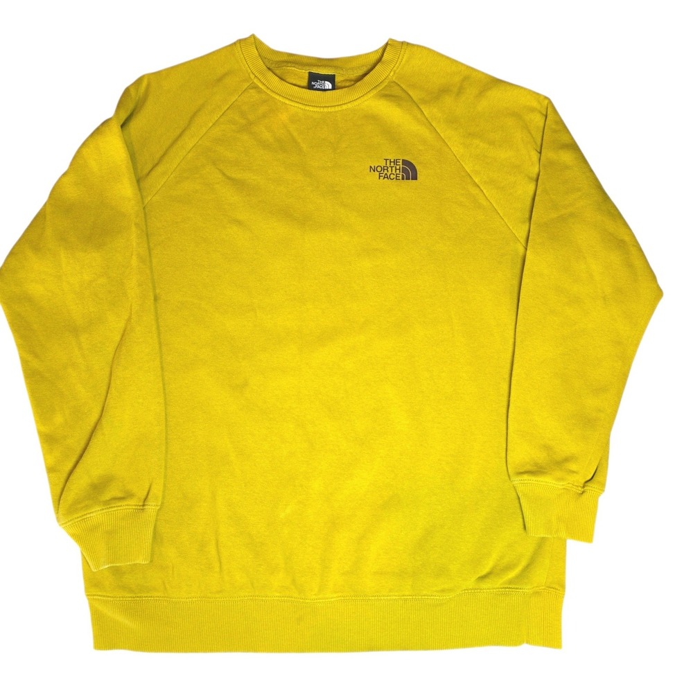 The North Face Women Graphic Sweatshirt Yellow Crew Neck Long Sleeve Size L